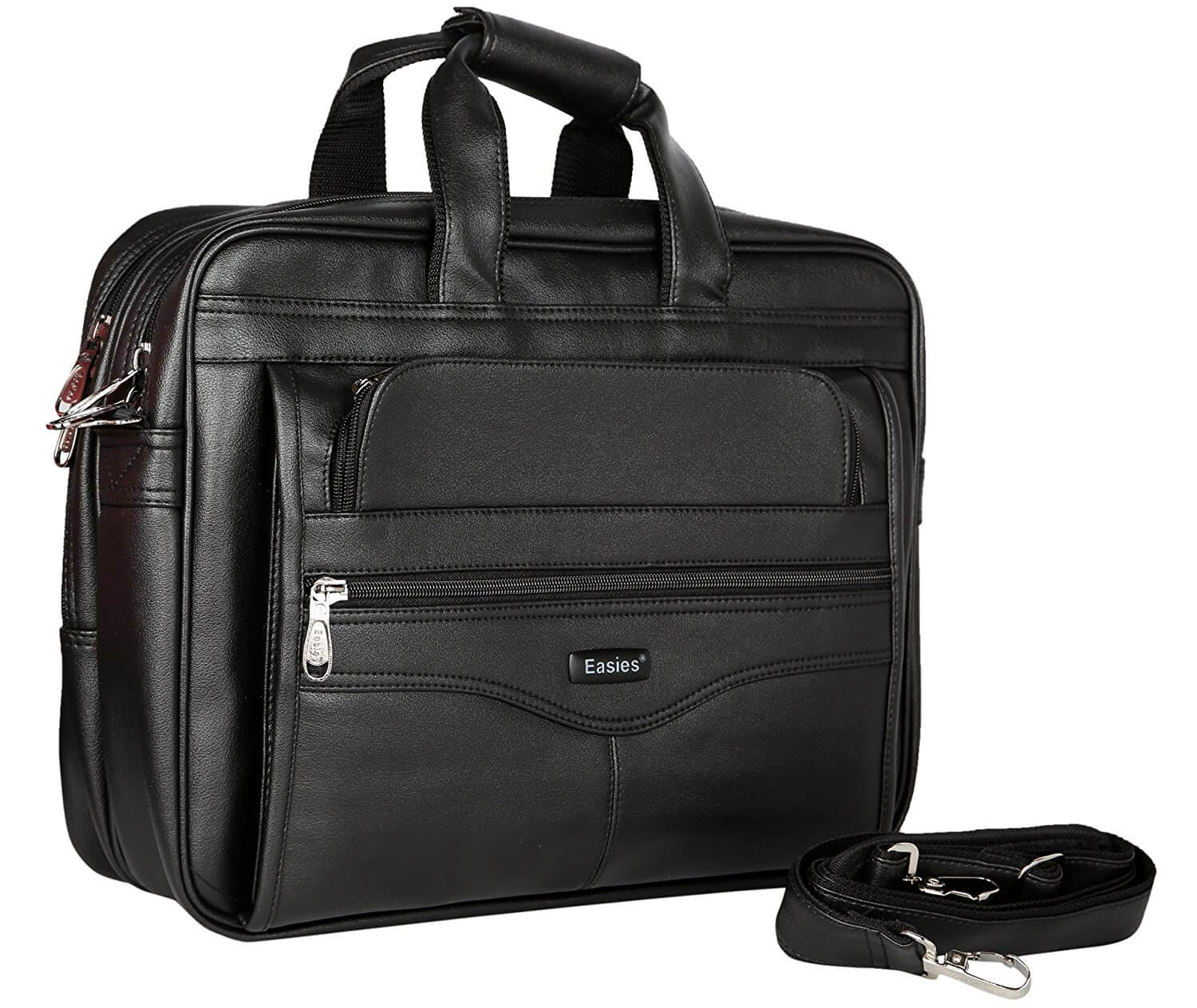 product.php?id=Easies Black Faux Leather 25Litres Laptop Bag